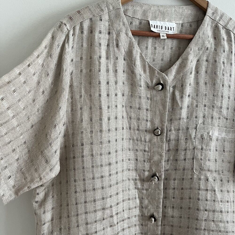 NWT David Dart Linen Top size XL Beige - Picture 8 of 12